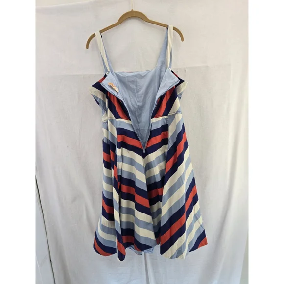 MAEVE Anthropologie SARA CHEVRON Sleeveless Fit And Flair Zip Pockets. SZ 12P - Picture 10 of 12